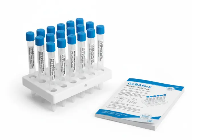 15 X Maxi GeBAflex-tube, 3.5 kDa MWCO, 2 ml cap displace, Floating rack, Handbook